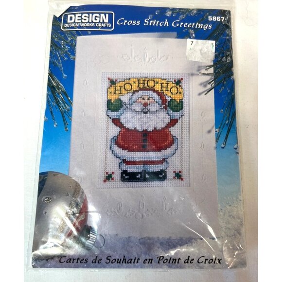Wizzers & Design Works Crafts Santa Cross Stitch Kits Greeting Card - Picture 3 of 5